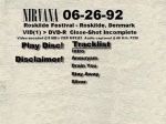 Nirvana Roskilde - DVD menu